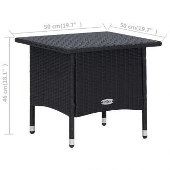 3-tlg. Garten-Lounge-Set mit Kissen Poly-Rattan Schwarz