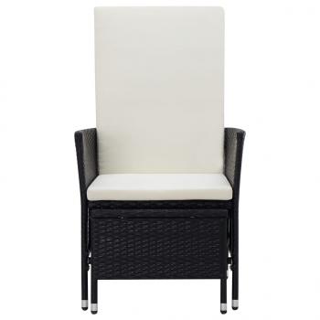 3-tlg. Garten-Lounge-Set mit Kissen Poly-Rattan Schwarz