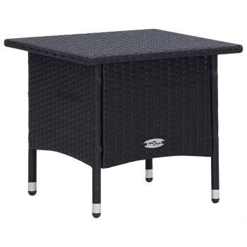 3-tlg. Garten-Lounge-Set mit Kissen Poly-Rattan Schwarz