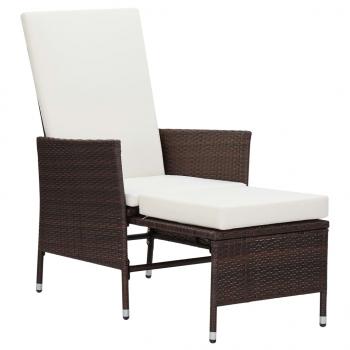 3-tlg. Garten-Lounge-Set mit Auflagen Poly Rattan Braun