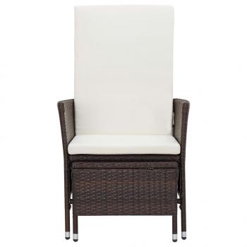 3-tlg. Garten-Lounge-Set mit Auflagen Poly Rattan Braun