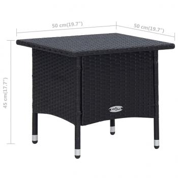 2-tlg. Garten-Lounge-Set mit Kissen Poly Rattan Schwarz