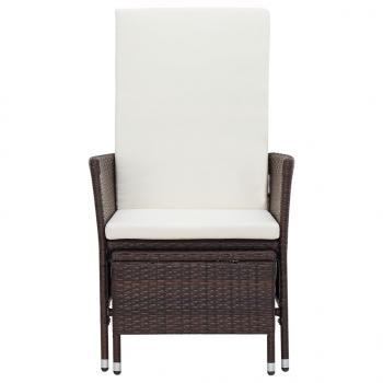 2-tlg. Garten-Lounge-Set mit Kissen Poly Rattan Braun