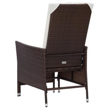 2-tlg. Garten-Lounge-Set mit Kissen Poly Rattan Braun