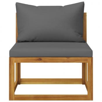 2-tlg. Sofa-Set mit dunkelgrauen Kissen Akazie Massivholz