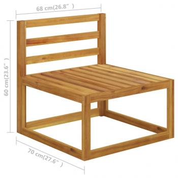 2-tlg. Sofa-Set mit cremeweißen Kissen Akazie Massivholz 