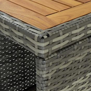 Bartisch mit Regal Grau 120x60x110 cm Poly Rattan