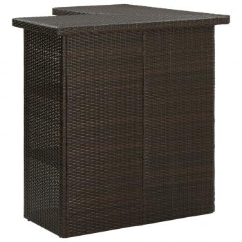 Eck-Bartisch Braun 100x50x105 cm Poly Rattan  