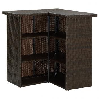 Eck-Bartisch Braun 100x50x105 cm Poly Rattan  