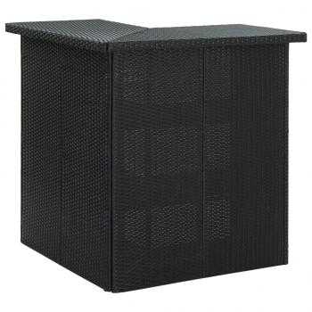 ARDEBO.de - Eck-Bartisch Schwarz 100x50x105 cm Poly Rattan