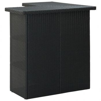 Eck-Bartisch Schwarz 100x50x105 cm Poly Rattan