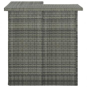 Eck-Bartisch Grau 100x50x105 cm Poly Rattan