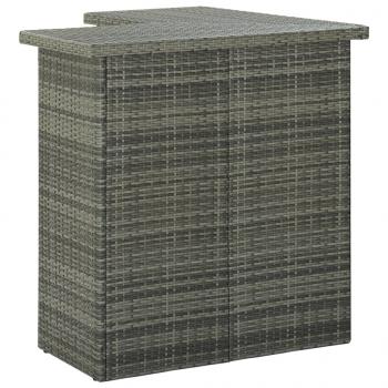 Eck-Bartisch Grau 100x50x105 cm Poly Rattan