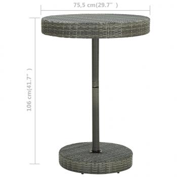 Gartentisch Grau 75,5x106 cm Poly Rattan