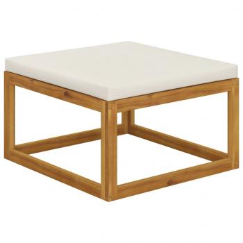 5-tlg. Garten-Lounge-Set mit Auflagen Creme Massivholz Akazie