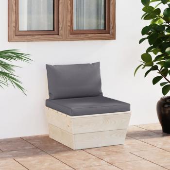 ARDEBO.de - Garten-Paletten-Mittelsofa mit Kissen Imprägniertes Fichtenholz