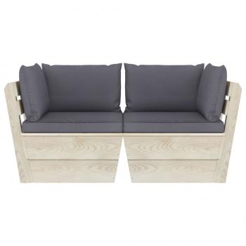 Garten-Palettensofa 2-Sitzer mit Kissen Fichtenholz