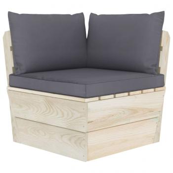 Garten-Palettensofa 2-Sitzer mit Kissen Fichtenholz