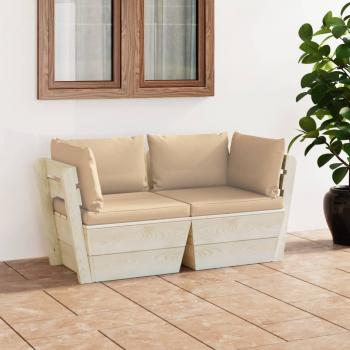 ARDEBO.de - Garten-Palettensofa 2-Sitzer mit Kissen Fichtenholz