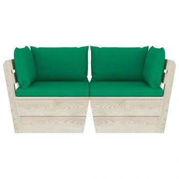 Garten-Palettensofa 2-Sitzer mit Kissen Fichtenholz