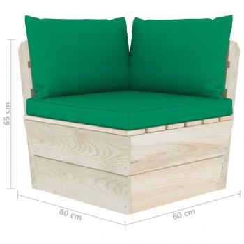 Garten-Palettensofa 2-Sitzer mit Kissen Fichtenholz