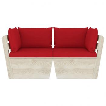 Garten-Palettensofa 2-Sitzer mit Kissen Fichtenholz