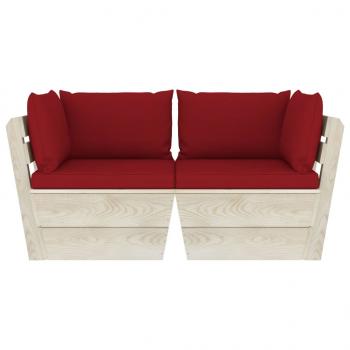 Garten-Palettensofa 2-Sitzer mit Kissen Fichtenholz