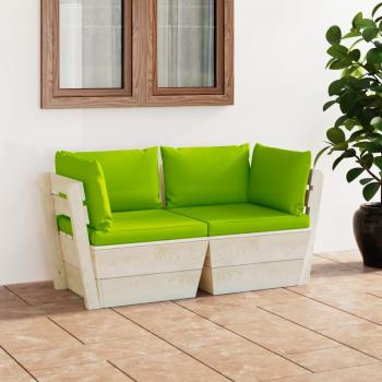 ARDEBO.de - Garten-Palettensofa 2-Sitzer mit Kissen Fichtenholz