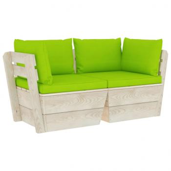 Garten-Palettensofa 2-Sitzer mit Kissen Fichtenholz