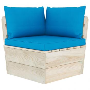 Garten-Palettensofa 3-Sitzer mit Kissen Fichtenholz