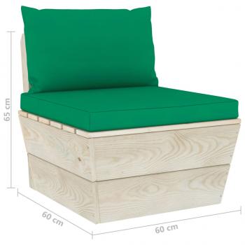 Garten-Palettensofa 3-Sitzer mit Kissen Fichtenholz