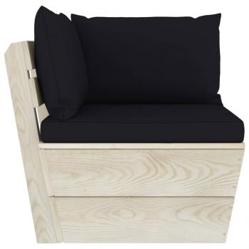 Garten-Palettensofa 3-Sitzer mit Kissen Fichtenholz