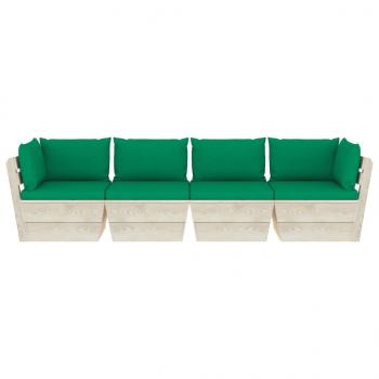 Garten-Palettensofa 4-Sitzer mit Kissen Fichtenholz