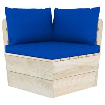 Garten-Palettensofa 4-Sitzer mit Kissen Fichtenholz