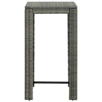 Garten-Bartisch Grau 60,5x60,5x110,5 cm Poly Rattan