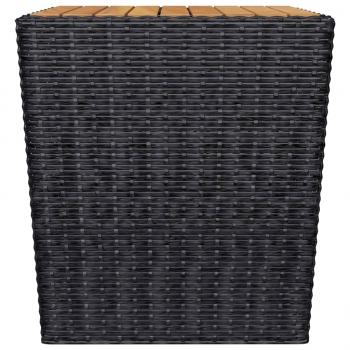 3-tlg. Bistro-Set Poly Rattan und Akazienholz Schwarz