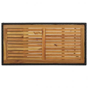 5-tlg. Gartenbar-Set mit Kissen Poly Rattan Schwarz