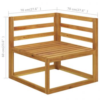 4-Sitzer-Gartensofa mit Auflage Akazie Massivholz