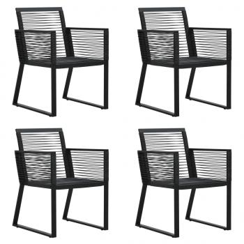 5-tlg. Garten-Essgruppe PVC Rattan Schwarz