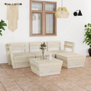 ARDEBO.de - 5-tlg. Garten-Paletten-Lounge-Set Imprägniertes Fichtenholz 