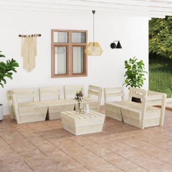 ARDEBO.de - 6-tlg. Garten-Paletten-Lounge-Set Imprägniertes Fichtenholz