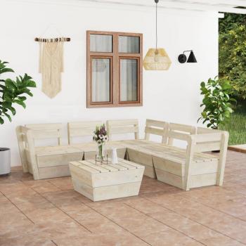 ARDEBO.de - 6-tlg. Garten-Paletten-Lounge-Set Imprägniertes Fichtenholz