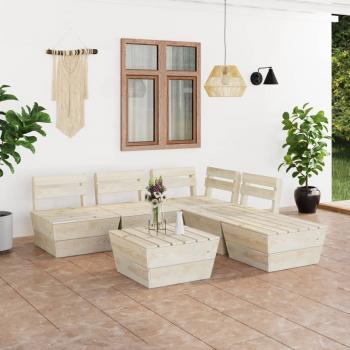 ARDEBO.de - 6-tlg. Garten-Paletten-Lounge-Set Imprägniertes Fichtenholz