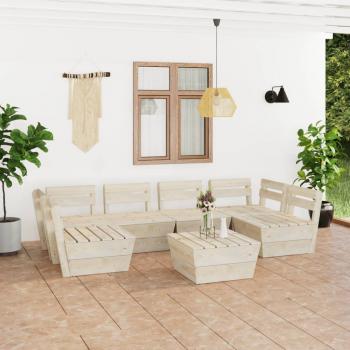 ARDEBO.de - 7-tlg. Garten-Paletten-Lounge-Set Imprägniertes Fichtenholz