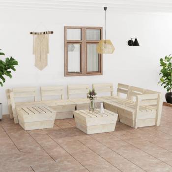 ARDEBO.de - 8-tlg. Garten-Paletten-Lounge-Set Imprägniertes Fichtenholz