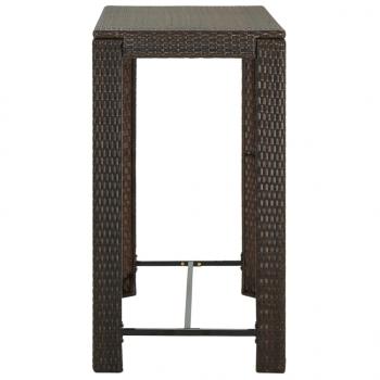 Garten-Bartisch Braun 100x60,5x110,5 cm Poly Rattan