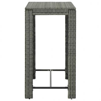 Garten-Bartisch Grau 100x60,5x110,5 cm Poly Rattan