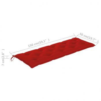 Gartenbank-Auflage Rot 150x50x7 cm Oxford-Gewebe