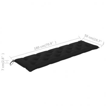 Gartenbank-Auflage Schwarz 180x50x7 cm Oxford-Gewebe