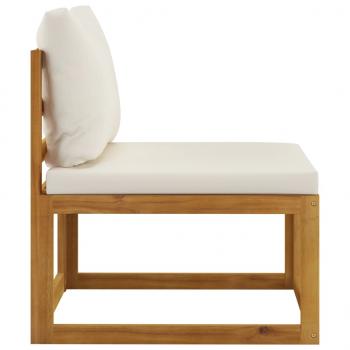 4-tlg. Garten-Lounge-Set mit Auflagen Creme Massivholz Akazie